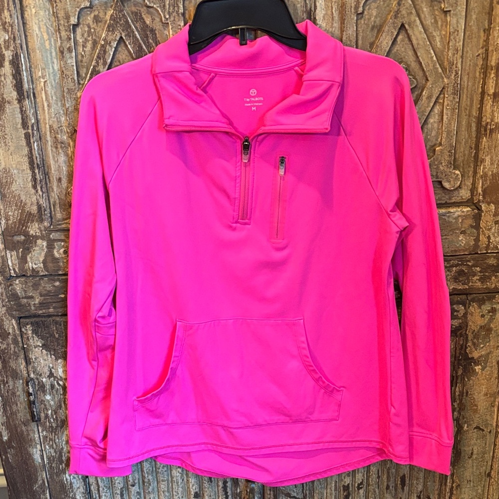 Talbots Fuchsia Quarter-Zip Sweatshirt